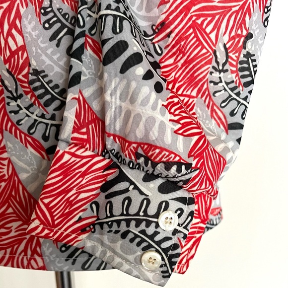 Vintage 70s Bodin Knits Button Shirt Dagger Collar Disco Bold Print Size Small - Picture 5 of 8